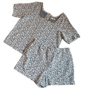 Madewell Blue Floral Matching Set Size Medium
